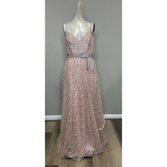 Mac Duggal Pink Rhinestone Embellished Sweetheart Neckline Gown US 6 $598 - Picture 5 of 11